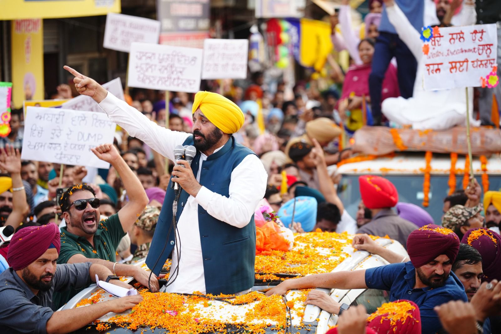 CM Mann road show in Ludhiana