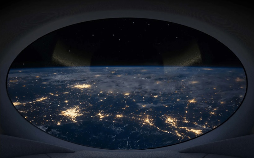 View from inside the pressurized capsule