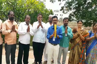 Contract lecturers protested in Nandyal