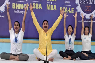 Yoga camp organized in the college of Ludhiana