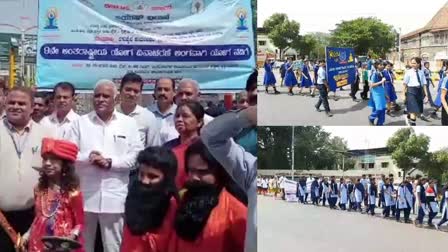 Yoga Walk  by District Administration for  International Yoga Day in belgavi