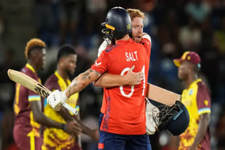 Opener Phil Salt and Jonny Bairstow steered England to the eight-wicket victory with an exceptional display of power hitting along with the sensible stroke play against two-time world champions West Indies in the Super Eight clash of the ongoing T20 World Cup 2024.
