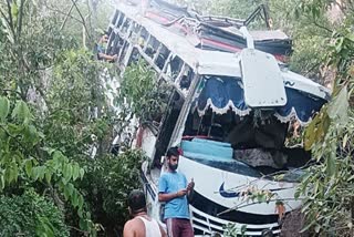 A bus carrying pilgrims loses control and falls into a gorge following the terror attack, in Reasi on Sunday. Reportedly, 10 people have lost their lives in the incident.