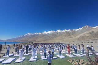 International Yoga Day Celebrated at Pangong Lake