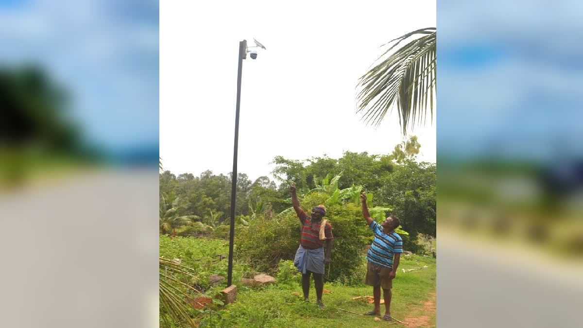 ಜಮೀನಿನಲ್ಲಿ ಸಿಸಿಟಿವಿ ಕ್ಯಾಮರಾ ಅಳವಡಿಕೆ