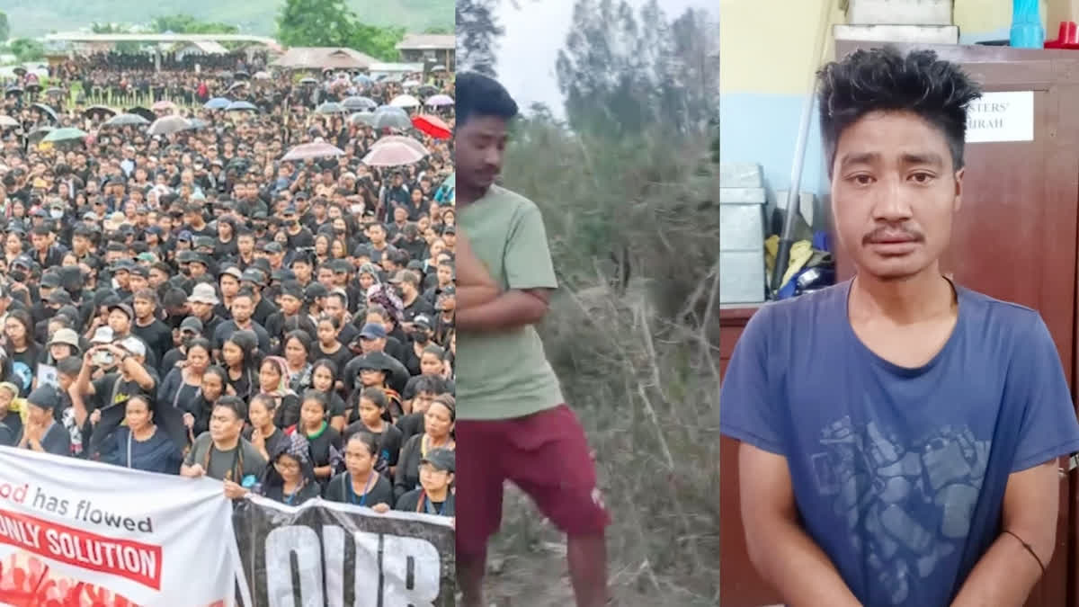 Manipur women paraded video  Massive protest in Manipur Churachandpur  മണിപ്പൂർ  മണിപ്പൂരിൽ പ്രതിഷേധം ആളിക്കത്തുന്നു  മണിപ്പൂർ കലാപം  മണിപ്പൂരിൽ യുവതികളെ നഗ്‌നയാക്കിയ സംഭവം  എൻ ബിരേൻ സിങ്