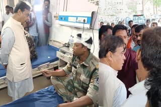 Assam cm met injured Policemen