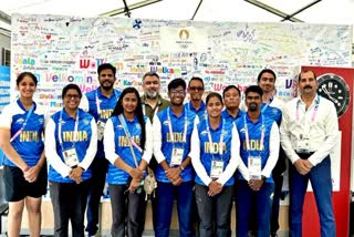 India's archery and rowing team at Paris sports village