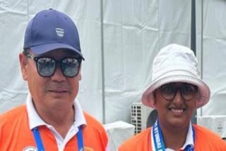 Archery coach Baek Woong Ki and Deepika Kumari