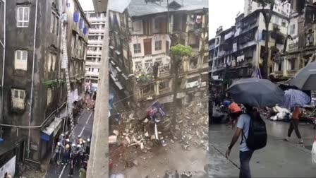 Part of building collapses in Grant Road Mumbai due to heavy rain, one dead