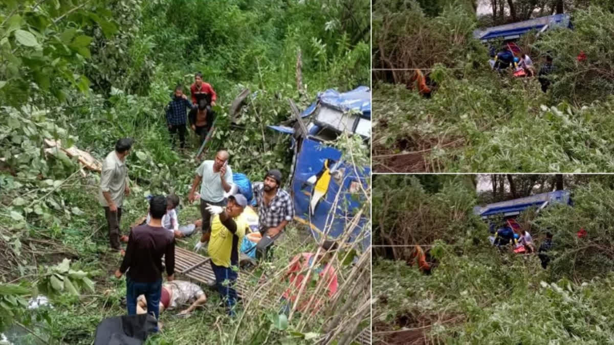 BUS FULL OF 33 PASSENGERS FELL ON GANGOTRI HIGHWAY AT UTTRAKHAND