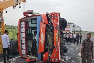 Several people injured as bus overturned