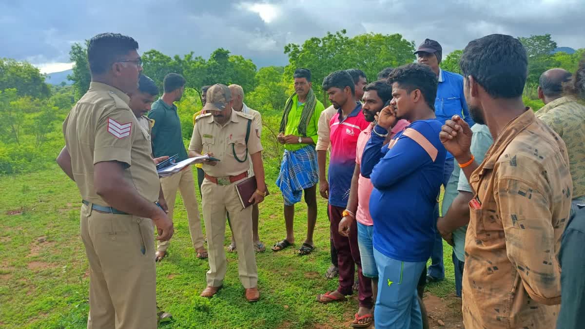 Forest Department officers visit the spot