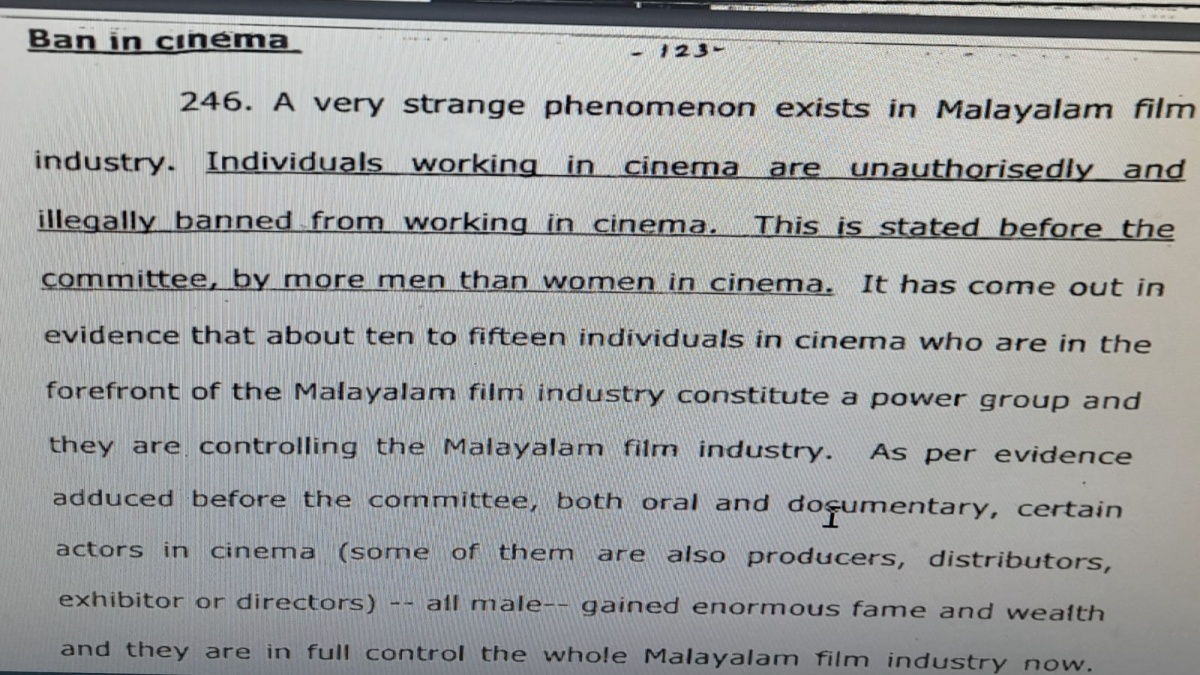 HEMA COMMITTEE REPORT  BAN IN CINEMA  POWER GROUP IN MALAYALAM CINEMA  പവര്‍ ഗ്രൂപ്പ്