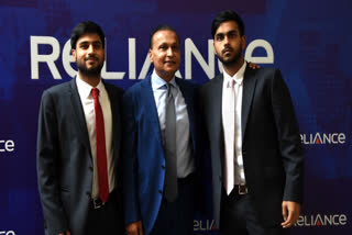 Anil Ambani with his sons sons Jai Anmol Ambani and Jai Anshul Ambani