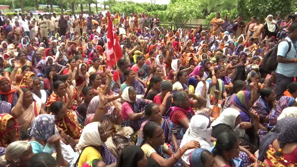 Anganwadi Employee Protest in Sangareddy