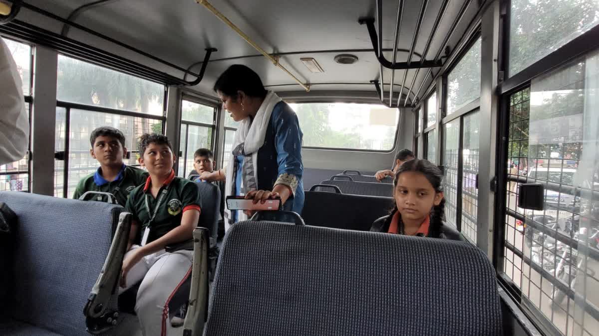 Checking of school buses in Haldwani
