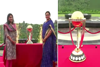 ICC MENS CRICKET WORLD CUP 2023 TROPHY AT RAMOJI FILM CITY