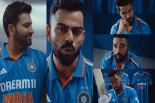 India jersey for ODI World Cup 2023  Rohit Sharma  Adidas  Virat Kohli  Adidas unveiled India jersey for ODI World Cup  ഏകദിന ലോകകപ്പ് 2023  ഏകദിന ലോകകപ്പ് ഇന്ത്യ ജഴ്‌സി  അഡിഡാസ്  രോഹിത് ശര്‍മ  വിരാട് കോലി