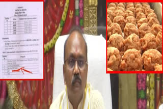 TTF Executive Officer Shyamala Rao addresses the media in Tirumala on Friday (Inset) Lab report confirming the traces of animal fat in ghee and laddus