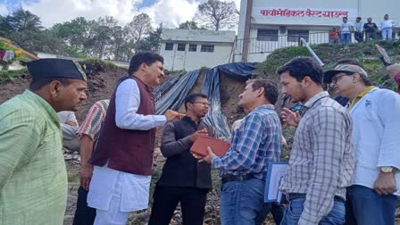 Ranikhet MLA inspected the disaster affected area