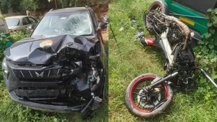 Mahindra SUV (R) involved in fatal crash with biker in Gurugram