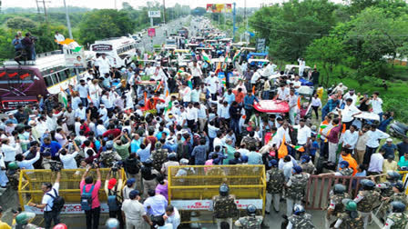 CONGRESS KISAN NYAY YATRA MP  HIKE IN SOYBEAN MSP  Congress Protest For Soyabean MSP  മധ്യപ്രദേശ് കിസാൻ ന്യായ് യാത്ര