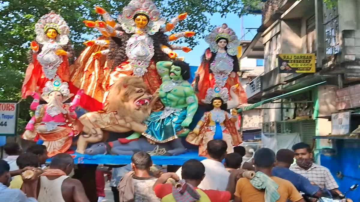Durga idol Establishment of the goddess in tezpur