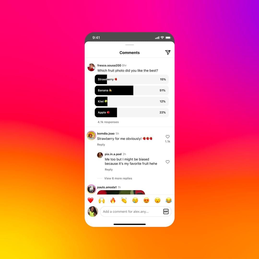 instagram polls polls in Instagram comments section