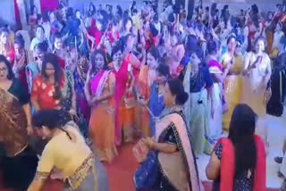 Women danced vigorously on Dandiya Night in Bokaro