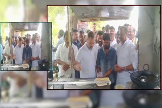 Rahul Gandhi Cook Dosa in Jagtial Bus Yatra