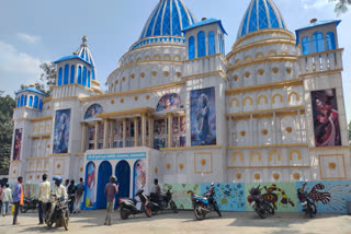 Pandals are being given grand look for Durga Puja