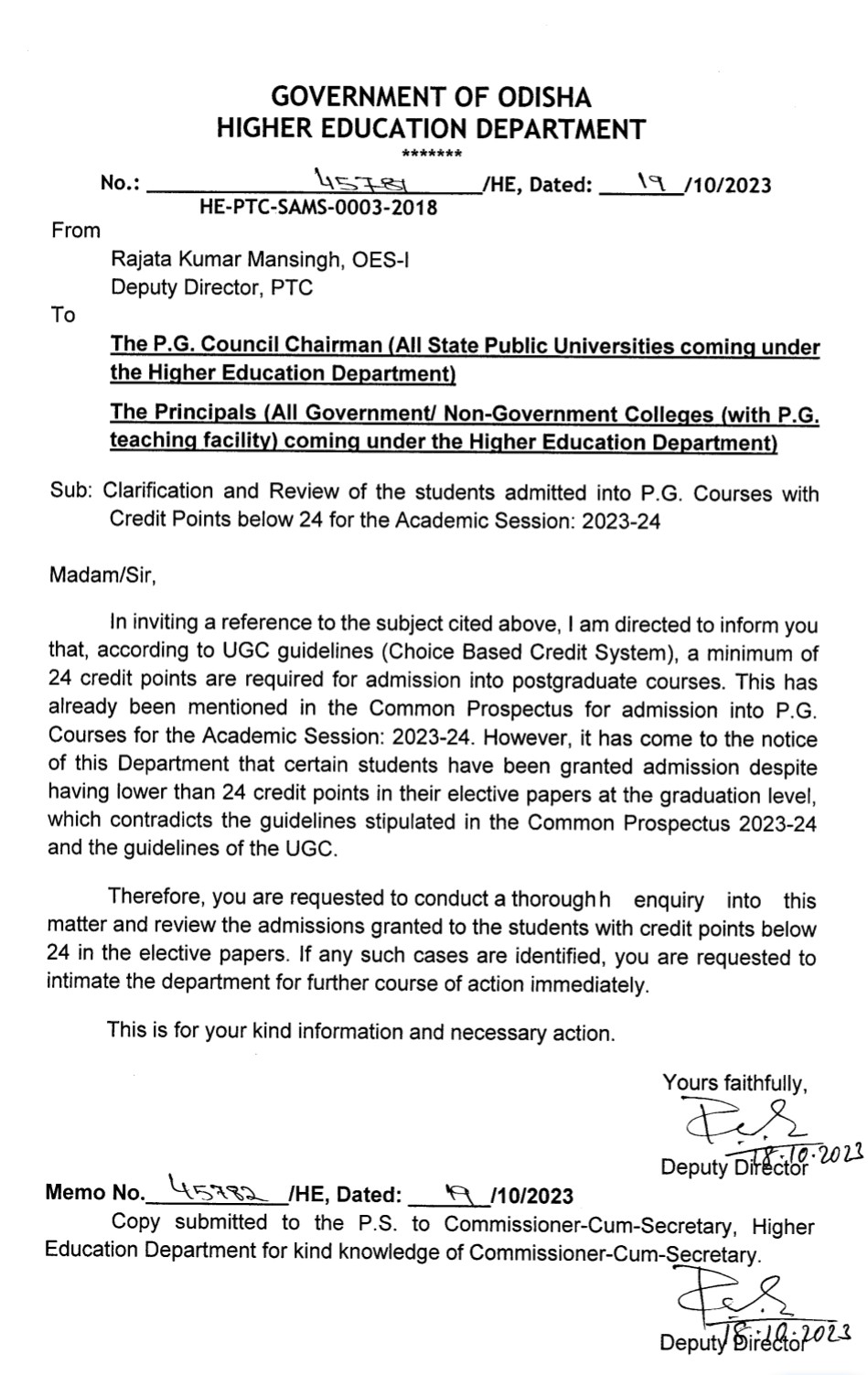 pg admission inquiry