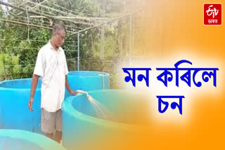 Lilakanta Saikia of Naharkatia has become self-sufficient in fisheries