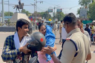 CHHATARPUR HELMET CHECKING CAMPAIGN