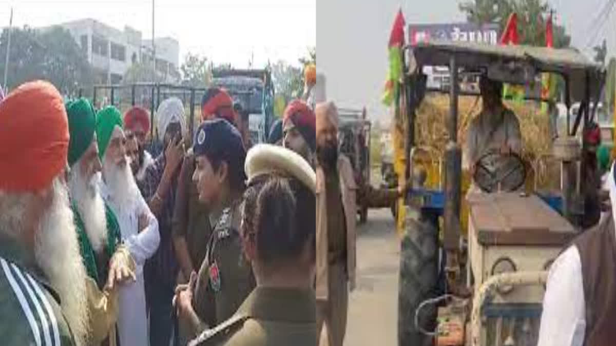 In various districts of Punjab including Mansa, farmers dumped straw trolleys in front of DC offices.