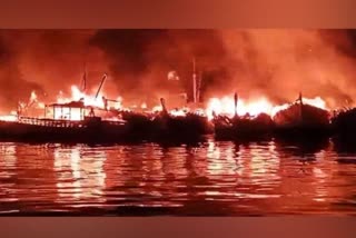 fire broke out in fishing harbour