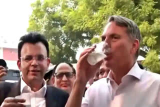 Aussie Deputy PM Richard Marles savours Nimbu Pani, Ram Laddu in Delhi