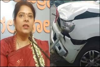 congress-leader-veena-kashappanavar-car-accident-in-vijayapura