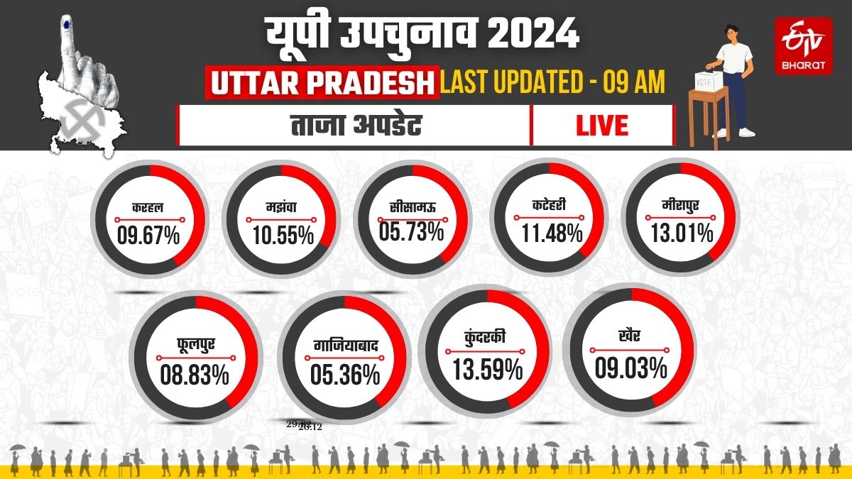 यूपी उपचुनाव में अब तक कितना मतदान.