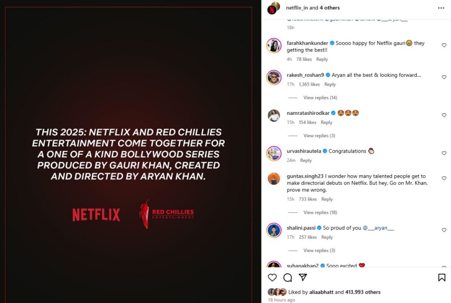 Bollywood Celebs Shower Love on Aryan Khan for His Netflix Debut