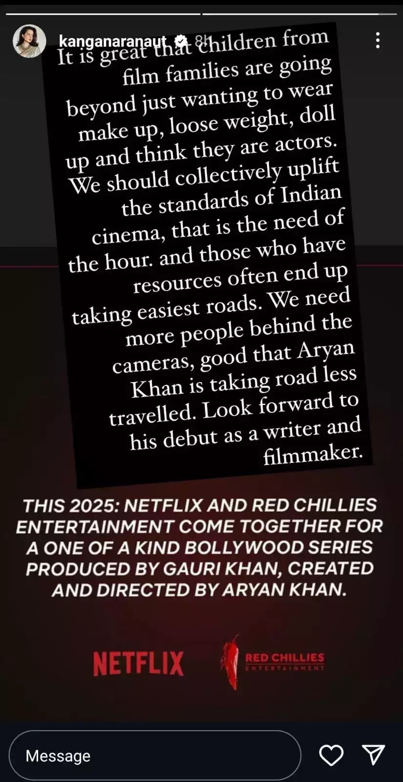 shah rukh khan announces son aryans debut netflix series to release in 2025 kangana ranaut praises aryan