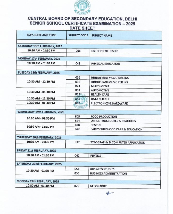 CBSE announced the date for 10th and 12th examinations Central Board of Secondary Examinations