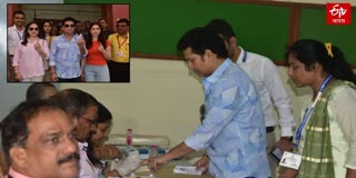 Maharashtra Assembly Election 2024 Voting, Sachin Tendulkar casts his vote along with his wife and daughter in Mumbai