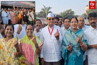 Radhakrishna Vikhe Patil casting vote for Maharashtra Assembly Election 2024 at Shirdi