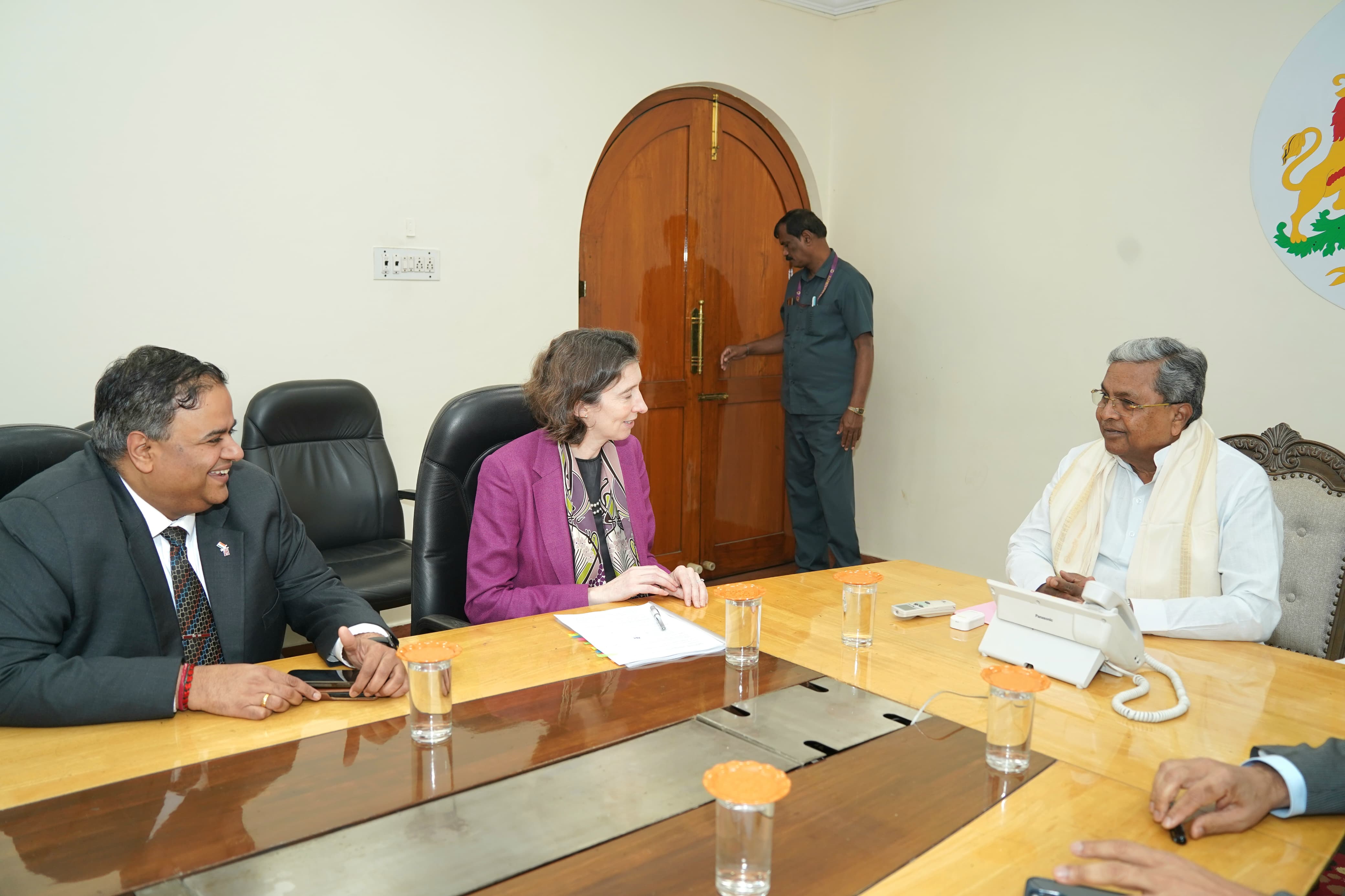 British High Commissioner in India Lindy Cameron held a discussion with CM Siddaramaiah