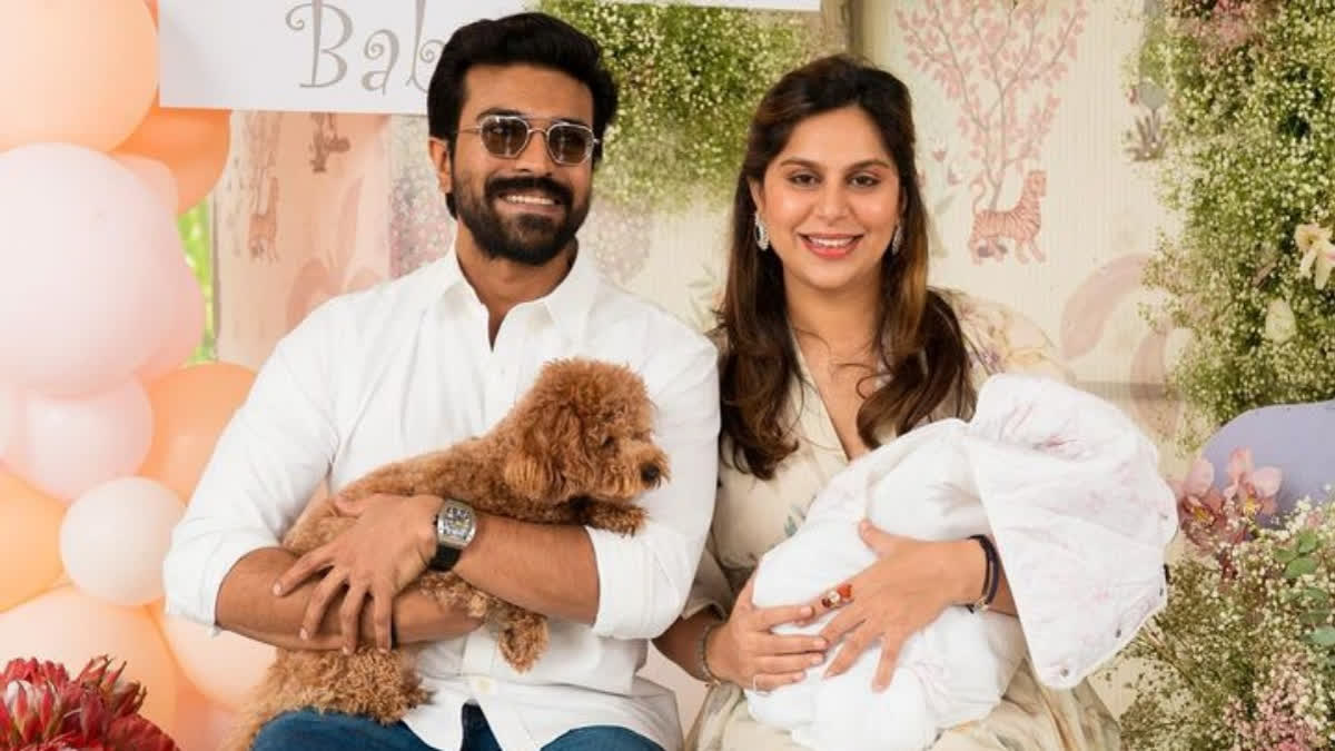 Watch: Ram Charan turns protective father, hides daughter Klin Kaara's face during Mahalakshmi temple visit with wife Upasana