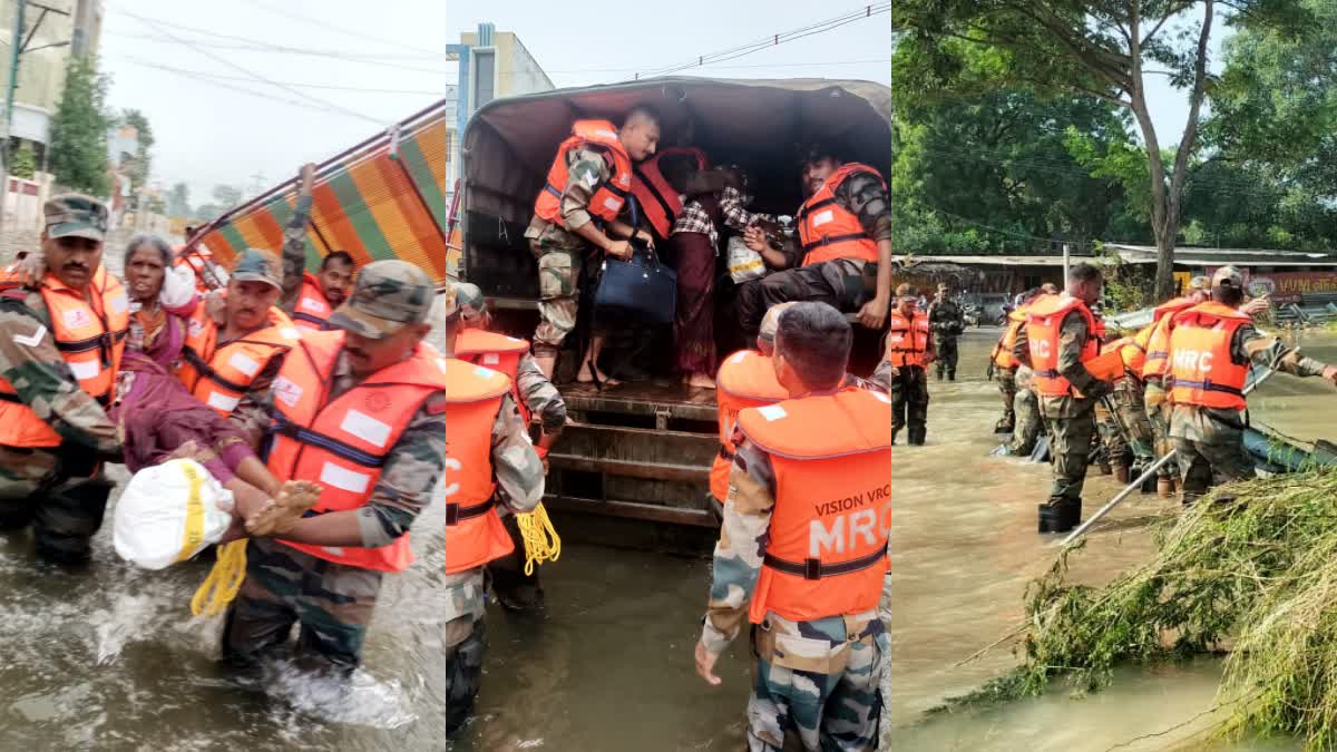 தூத்துக்குடியில் வெள்ள மீட்புப் பணிகளில் துரிதம் காட்டும் வெலிங்டன் ராணுவ வீரர்கள்