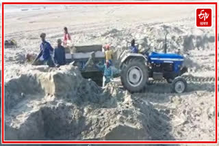 Illegal sand mining in Dhubri
