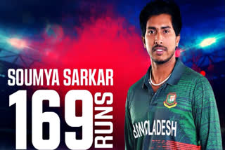 Bangladesh opener Soumya Sarkar made a career-best 169 from 151 balls and guided his team to 291 in the second one-day international against New Zealand in Nelson.